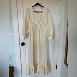Vintage Handmade Cream Maxi Dress